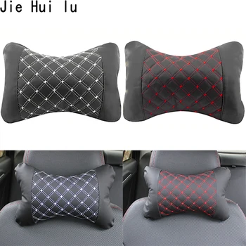 

2018 Brand New Arrival Car Neck Pillows Both Side Pu Leather Single Headrest for Most Cars Filled Fiber Universal Car Pillow
