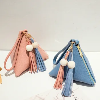 

Bags For Women 2020 Leather Handbag Mini Triangle Clutch Purse Handbag Lady Clutches Casual Phone Package bolsa feminina