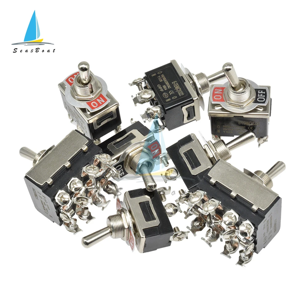 Miniature On Off Small SPST Toggle Switch 16A 250VAC Heavy Duty Rocker Switch 2 3 4 6 12 Pin ON-OFF ON-ON ON-OFF-ON motion sensing light switch