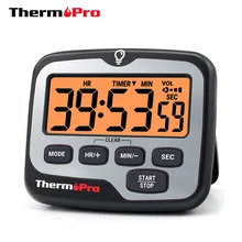 Цифровой кухонный таймер ThermoPro TM01, кухонный таймер с большим дисплеем с подсветкой, обратным отсчетом и функцией часов Цифровой кухонный таймер ThermoPro TM01, кухонный таймер с большим дисплеем с подсветкой, обратным отсчетом и функцией часов