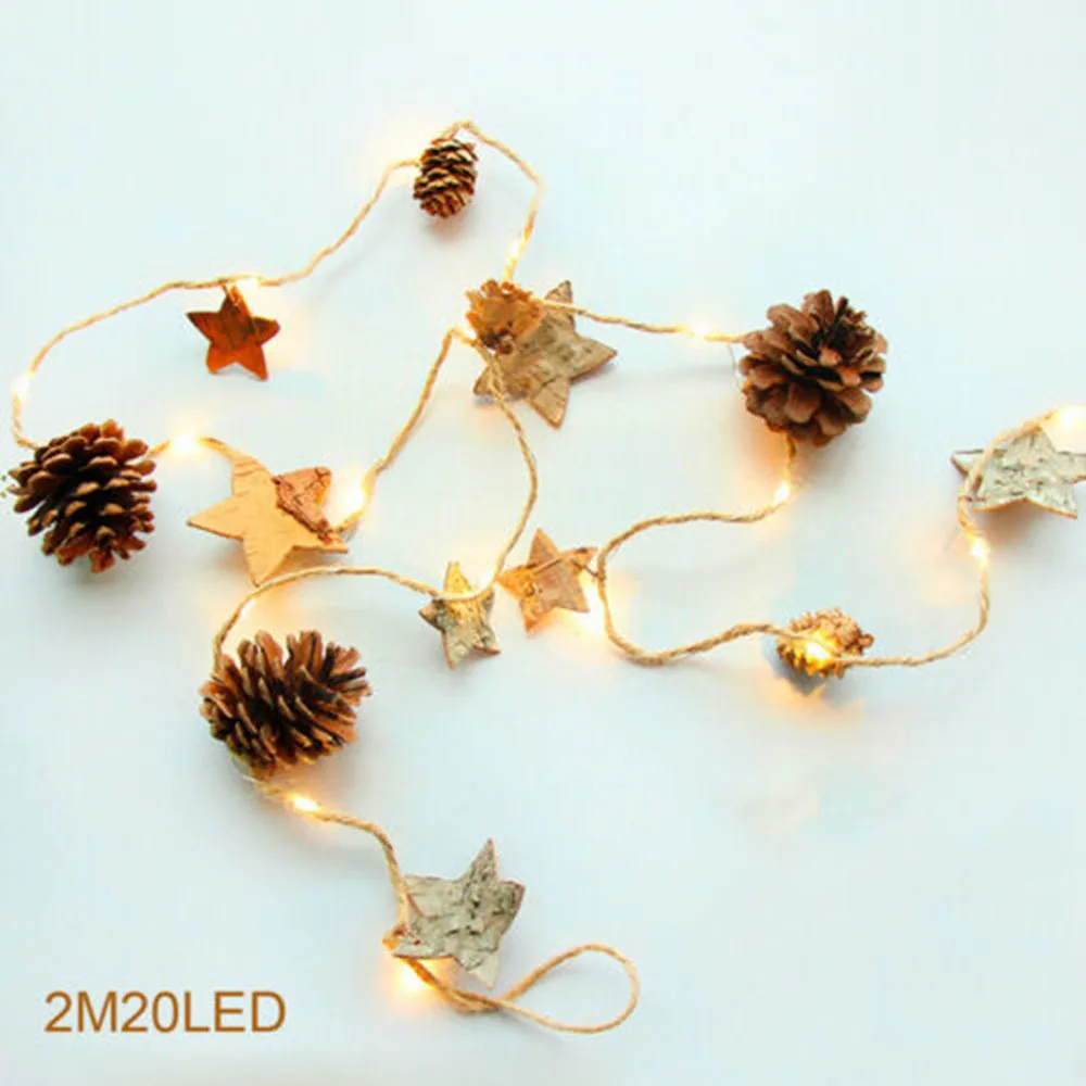 

Merry Christmas LED String Lights Pine Cone Xmas Tree Ornament Home Decor pendants navidad 2019 new year decoration