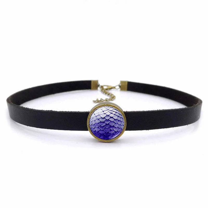 

Hot Sales Game of Thrones of Game Color Dragon Eggs Time Stone Leather Necklace Supply of Goods