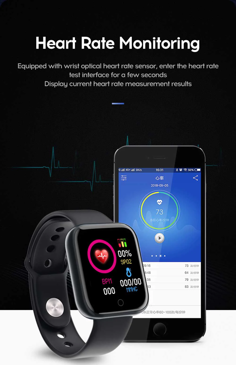 D20 Pro Bluetooth Smart Watch Men Women Y68 Blood Pressure Heart Rate Monitor Sport Smartwatch Fitness Tracker For Xiaomi Huawei