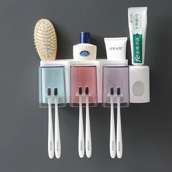 

Qianyun Bathroom Toothbrush Toothpaste Holder Wall Organizer Accessories Automatic Toothpaste Squeezer Household Accessories Set