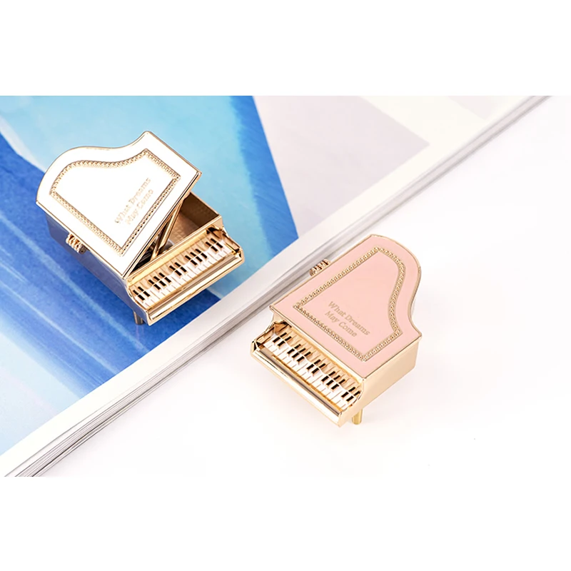 Изысканная мини-розовая музыкальная шкатулка для фортепиано, красивая металлическая музыкальная шкатулка для любителей, подарок Рождественский подарок