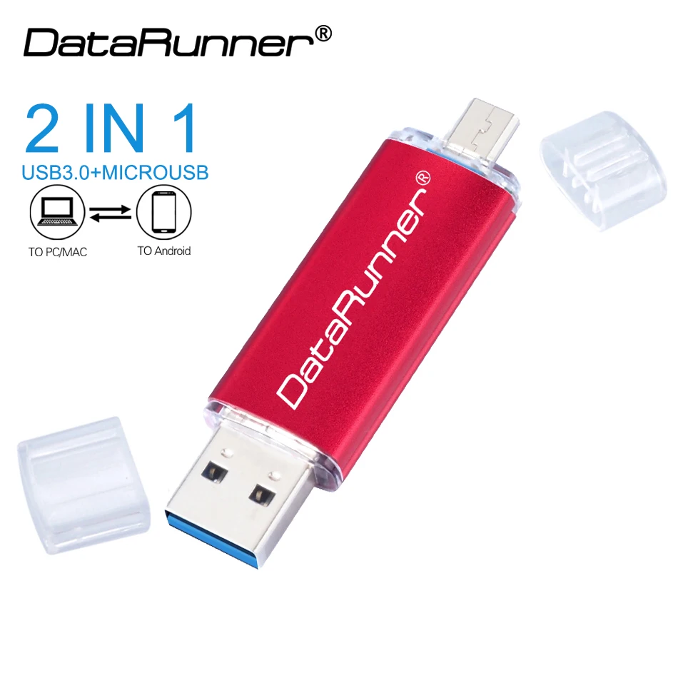 USB флеш накопитель DataRunner OTG 2 в 1 128 и Micro порт 32 ГБ 64 256 высокоскоростные флешки|USB