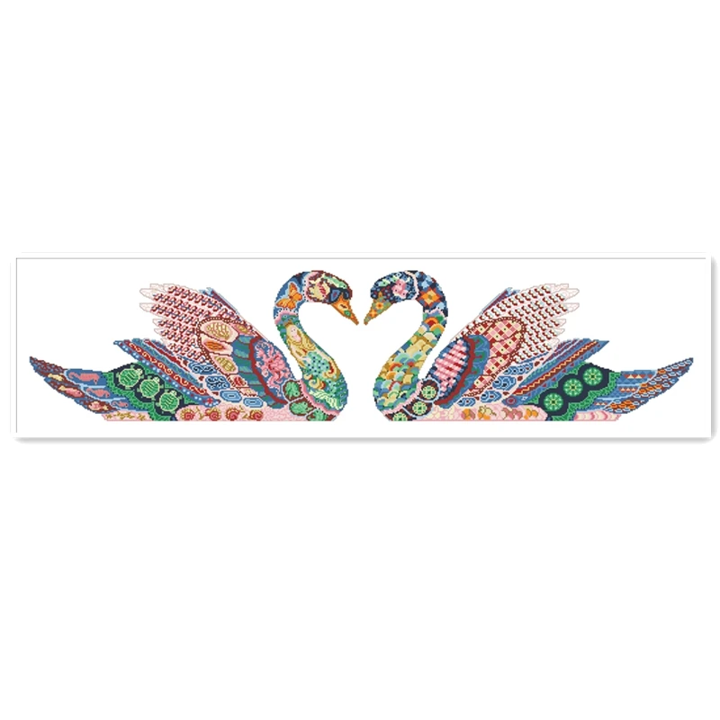 

Набор для вышивки крестиком Swan Love, белый холст с рисунком животных, рандомная вышивка, 18 карат, 14 карат, 11 карат, хлопковая нить, рукоделие «сделай сам»