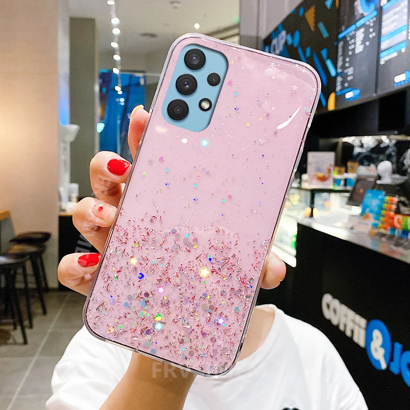 Glitter Silver Foil Silicone Phone Case For Samsung Galaxy Series_voghion.com
