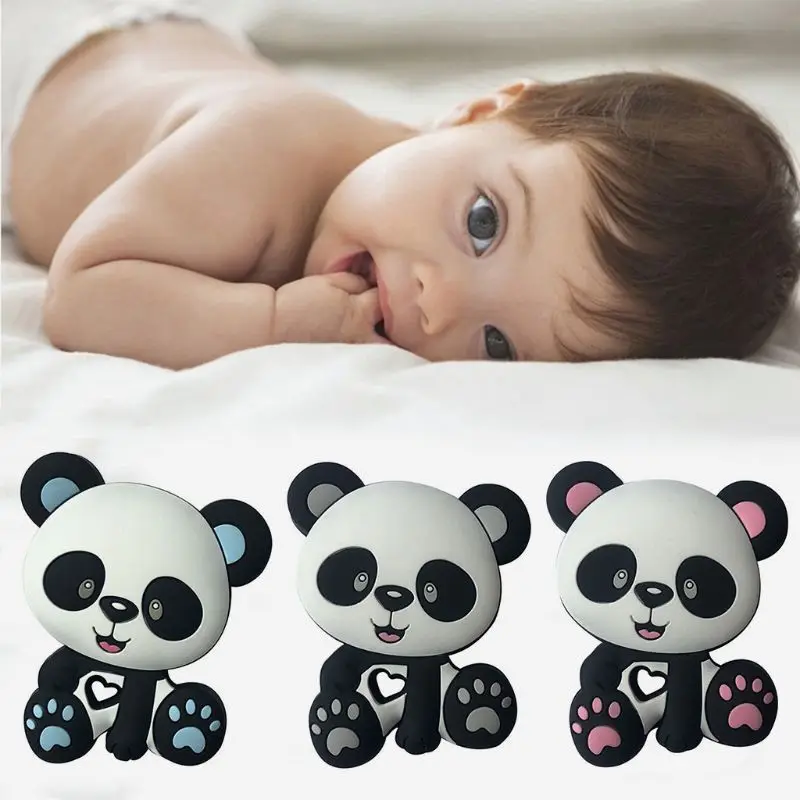 

Panda Beads Baby Toys Silicone Teether Pacifier Teething DIY Chain Biting Chew Pendant for Children Infants