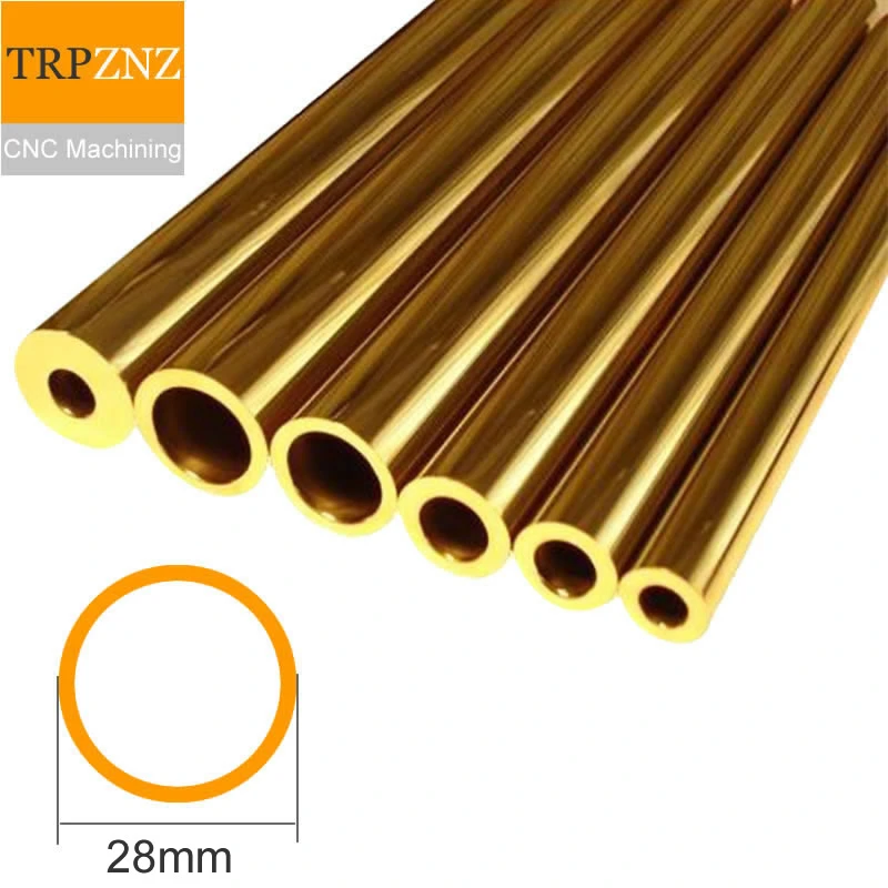 H62 pirinç boru boru, dış çap 28mm, farklı duvar kalınlığı, iç 25/18mm H62 pirinç boru boru, dış çap 28mm, farklı duvar kalınlığı, iç 25/18mm