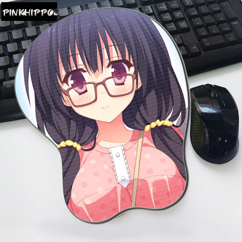 Коврик для мыши pinkhipppos с аниме эргономичный мягкий силиконовый гелевый 3D-коврик