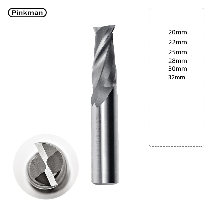 

Pinkman 1pc Two Flute 20-32mm Lengthen CNC Milling Cutter Router Bit For Metal Milling Cutters Router Drill Bits For Metal Tool