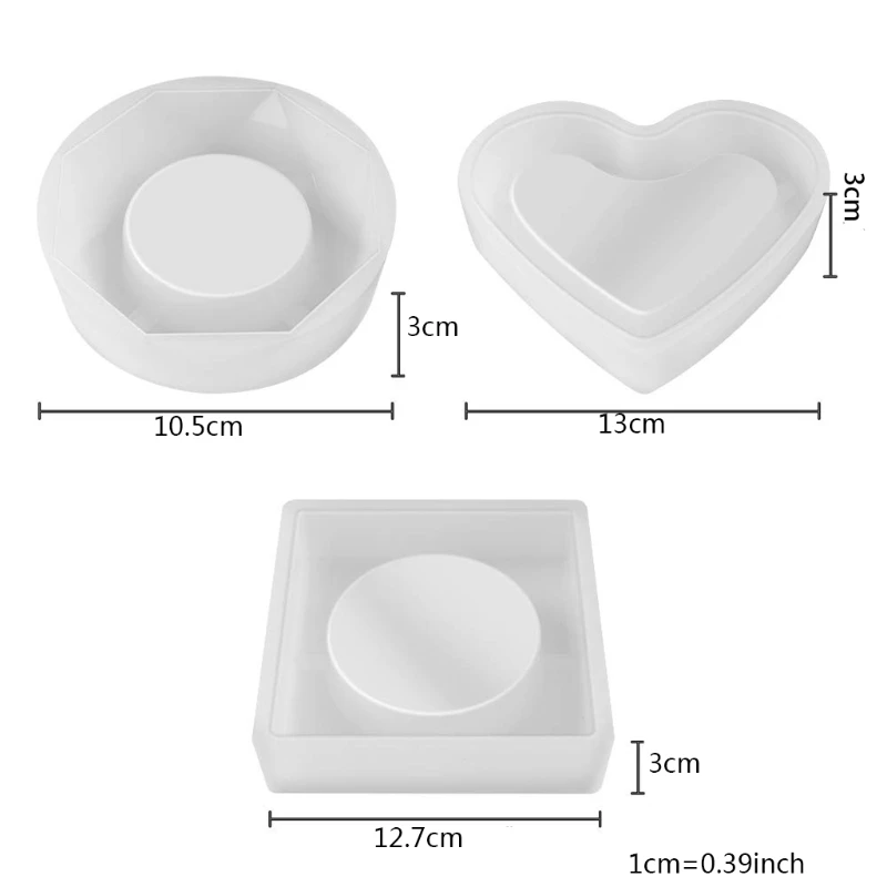 

3 PCS Ashtray Silicone Resin Casting Molds, Epoxy DIY Casting Mold for Craft Art U4LE
