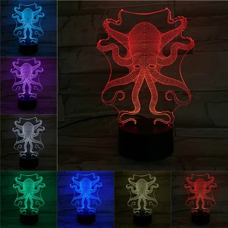 I Природа животные 3D USB СВЕТОДИОДНЫЙ светильник спальня рядом ночник дети мальчик игрушка креативный подарок сенсорный пульт дистанционного управления акриловая подставка пластина - Испускаемый цвет: I