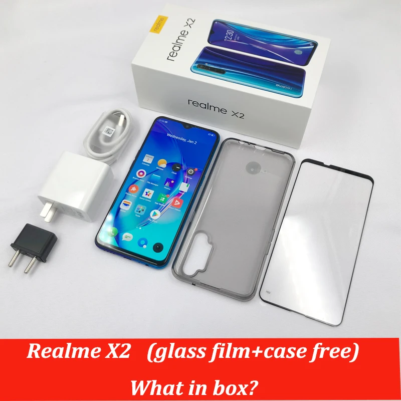 Realme X2 X 2 Мобильный телефон Snapdragon 730G 64MP камера 6,4 ''полный экран NFC OPPO мобильный телефон VOOC 30W быстрое зарядное устройство