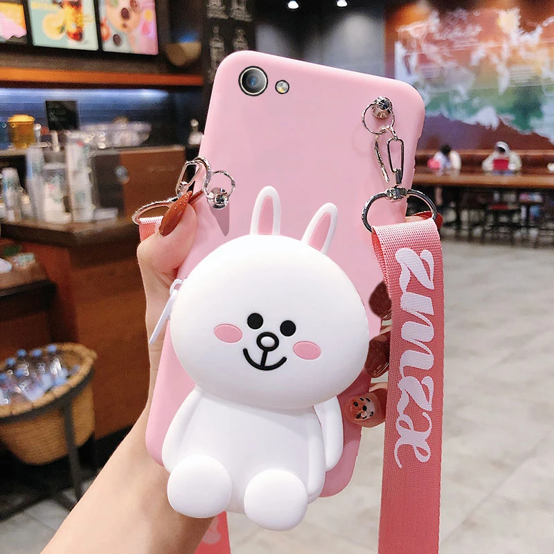 Cute rabbit Zipper Wallet soft silicon phone case for iphone 12 Mini 6 7 8 Plus 11 Pro MAX X XS XR samsung S20 S10 cover | Мобильные