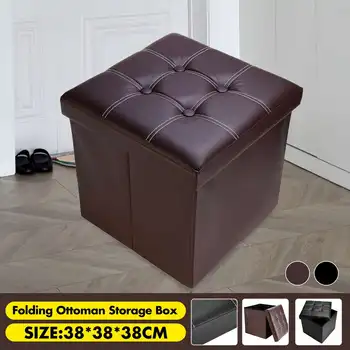 

Multifunctional Foldable Ottoman Storage Stool Small Sofa Chair Bench Box Footstool Storage Box Clothes Snacks Home Organizers