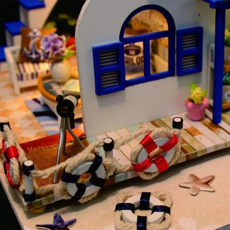 Новая модель Кукольный дом Миниатюрный DIY 3D деревянная мебель игрушки мини-домик ручной сборки головоломка Кукольный дом День рождения Рождественская игрушка