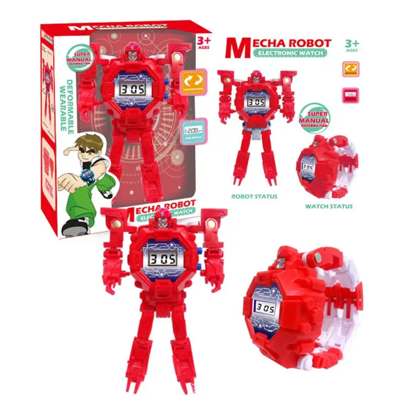 Часы-трансформеры детские электронные наручные креативные Мультяшные фигурки