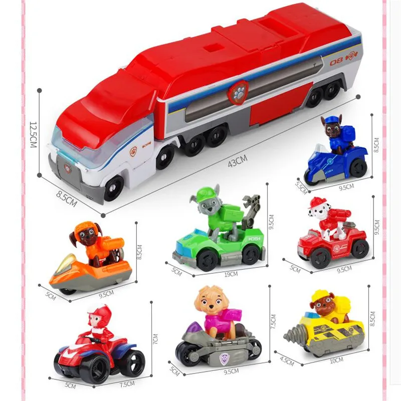 07 Paw patrol собака patrulla canina игрушки Аниме Фигурка автомобиль пластиковая игрушка фигурка модель детских игрушек рождественские подарки - Цвет: 07