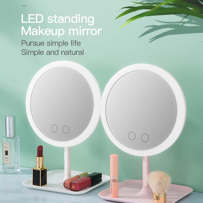 Зеркало для макияжа с светодиодный светильник туалетным столиком зеркальная Красота кольцевой светильник зеркало Красота инструменты для фото заполняющий светильник маленькие зеркала
