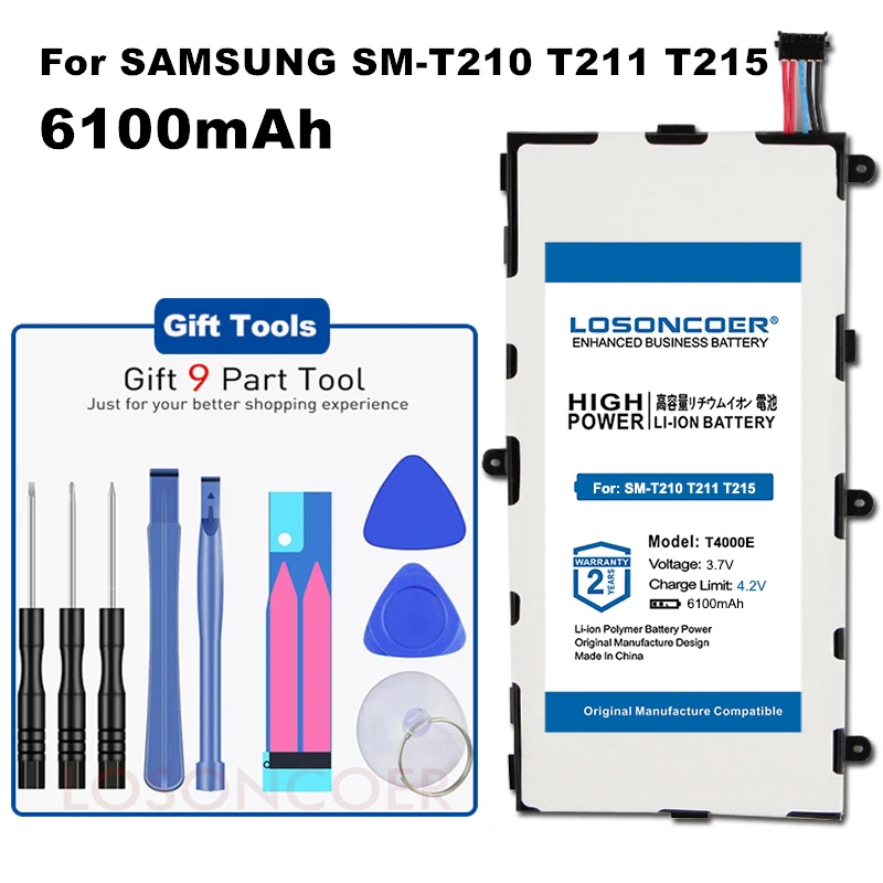 LOSONCOER 6100 мА/ч T4000E Батарея для samsung Galaxy Tab 3 7 0 ''SM T210 T211 T215 T217 T2105 T217A SM T210R P3210