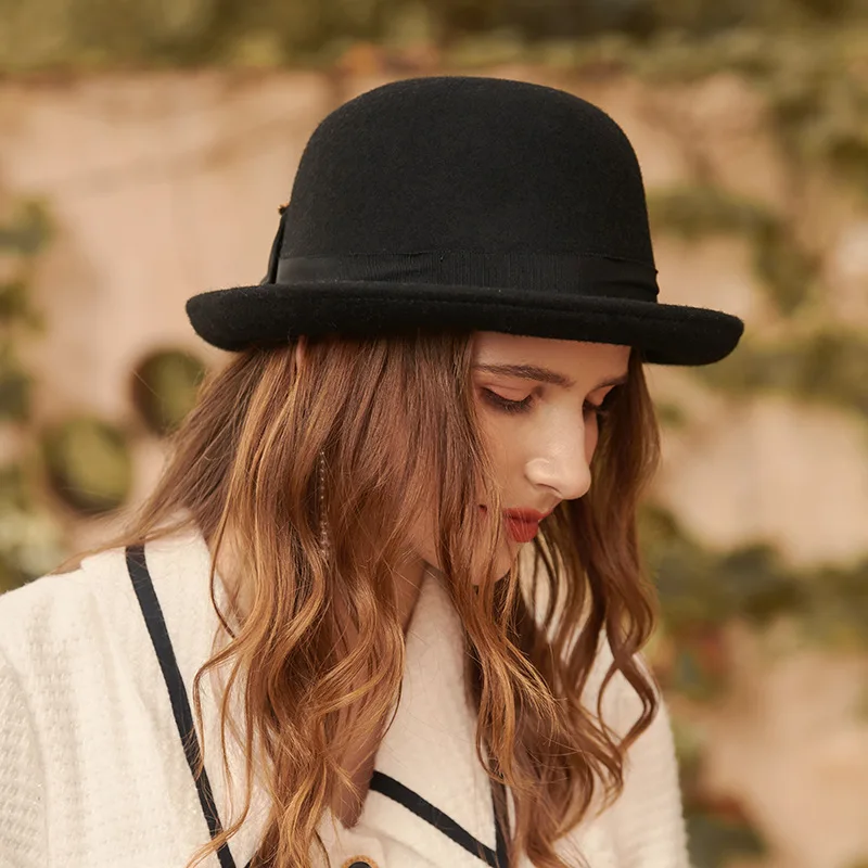 Small Felt Hat Dome Wool Hat 