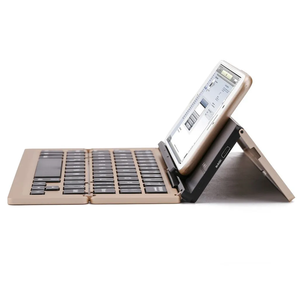 VOBERRY Портативная Алюминиевая Складная Bluetooth клавиатура складная совместима с мобильным телефоном A0538-1 длинная батарея 70 часов 814#2