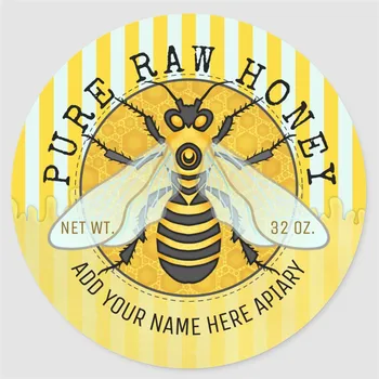 

Personalized Gift Stickers Honey Jar Labels | Honeybee Honeycomb Bee Apiary