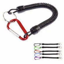 

Camping Tactical Retractable Plastic Spring Elastic Rope Security Airsoft Outdoor Hiking Anti-lost Phone Keychain Elastic Rope