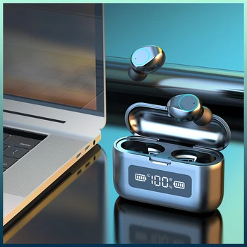 

KUGE Wireless Earphone Bluetooth 5.0 TWS Wireless Bluetooth Headphone LED Display With 2000mAh Power Bank Headset WithMicrophone