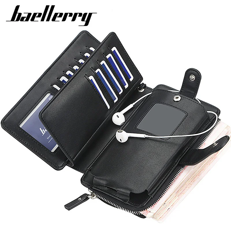 

top2020 New Men Wallets 16 Card Slots High Quality Large Capacity Men Wallets Zipper Brand Male Purse PU Leather Wallet For Men