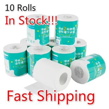 

10 Rolls Toilet Tissue Home Bath Toilet Roll Toilet Paper 4-Layer Native Wood Soft Toilet Paper Skin-friendly Paper Towels