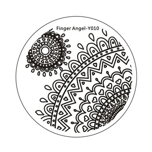 Finger Angel Y010 Finger Angel 1 шт. пластины для штамповки ногтей штамп изображения пластины письмо шаблон цветок Печать Круглый шаблон - Цвет: Finger Angel Y010