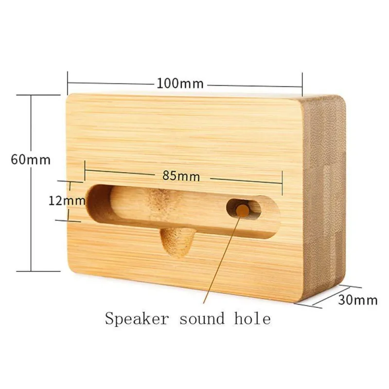 Деревянный держатель для Iphone усилитель звука бамбуковый кронштейн Портативный телефон Громкий динамик деревянный Рабочий стол Подставка для samsung S9