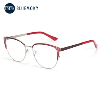 

BLUEMOKY Eyeglasses Frame Women Metallic Round Glasses Transparent Glasses Vintage Glasses Vintage Women Eyewear 2019 1814