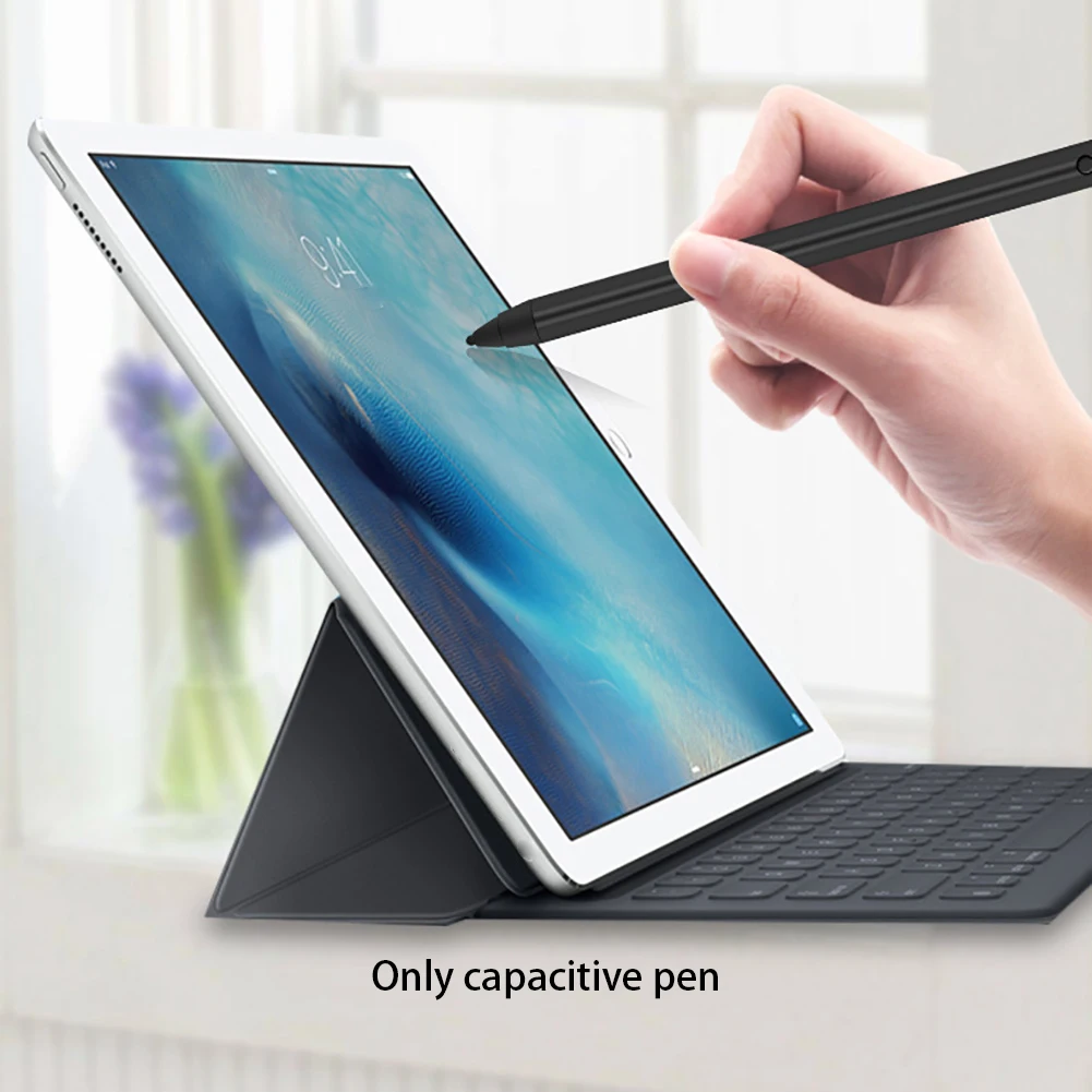 Smooth Black Tablet Touch Compatible Handwriting Pen Painting Capacitive Stylus Active Lightweight Metal Head Bluetooth Alumina