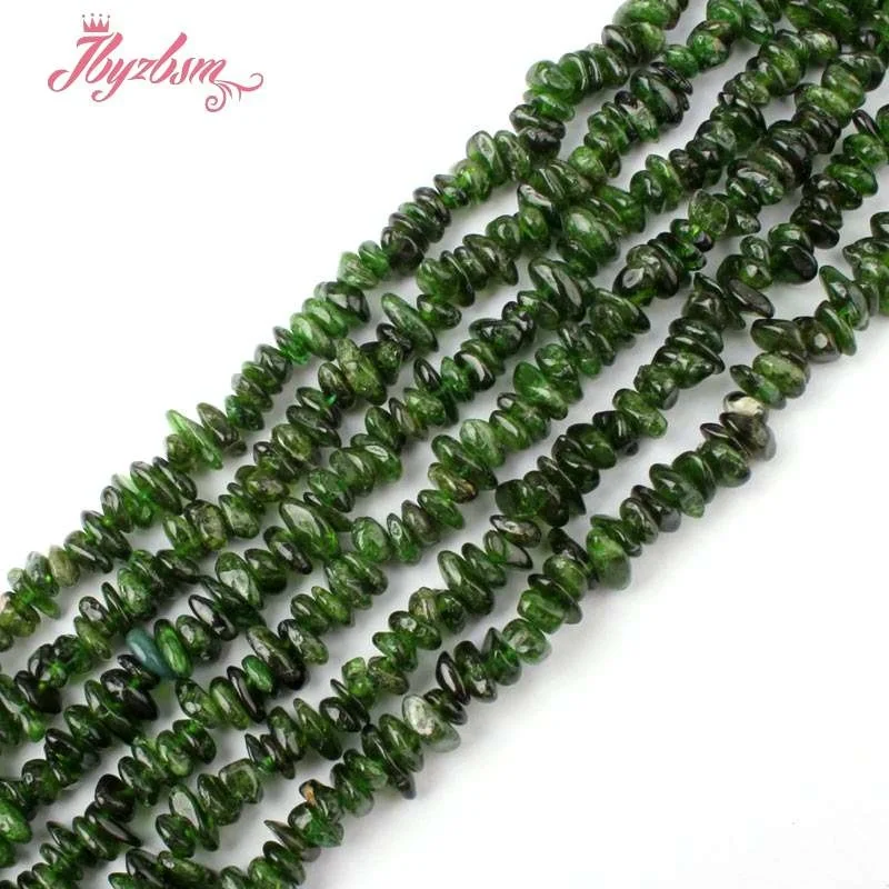 Natural Green Diopside Freeform Irregular 3x5-4x7mm Stone Beads For DIY Necklace Bracelat Woman Jewelry Making 15