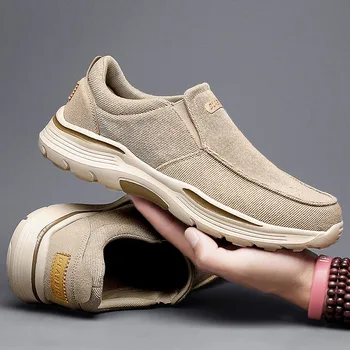 

Men's Demin Loafers Flat Canvas Walking Sneakers Light Comfortable Man Car Driving Shoes Breathable Vulcanizated Shoes Big 48