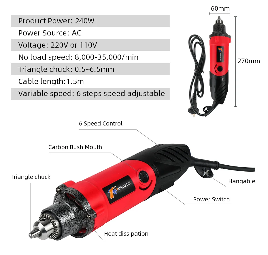 Tungfull гравер 500 Вт 220 в мощный инструмент гравер электрический Dremel; комплектующие Мини электрическая дрель шлифованные для резки