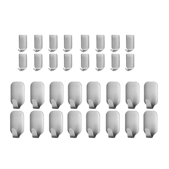 

32 Pcs Adhesive Hooks Stick Heavy Duty Wall Hooks Hanging Ultra Strong Waterproof Wall Hangers for Robe Coat Towel Keys Bags Hom