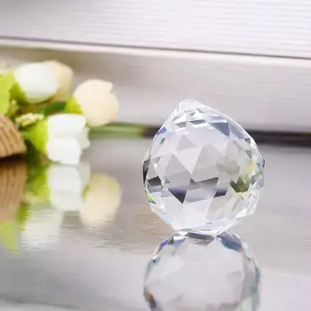 

40mm Clear Crystal Ball Prism Lamp Lighting Light Pendant Wedding Decor