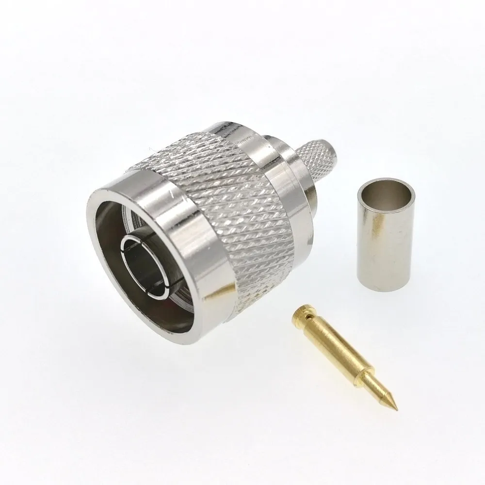 

50pcs N Male Plug Crimp For RG58 RG142 RG400 LMR195 Cable RF Connector High quality