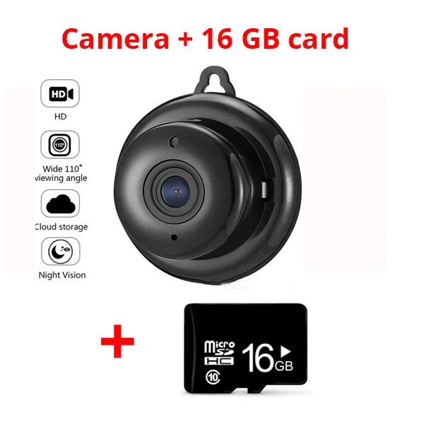 Домашняя камера безопасности 960P беспроводная мини wifi видеокамера с ночным видением умная IP камера Автоматический монитор детский монитор наблюдения - Цвет: Camera add 16gb card