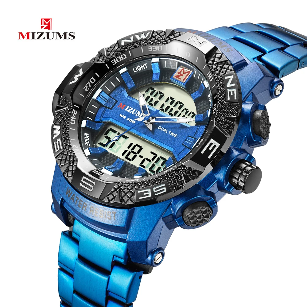 

Men Watches 2020 Luxury Brand Quartz Watch Man Blue Stainless Steel Band Waterproof Wristwatch Male Digital Clock reloj hombre