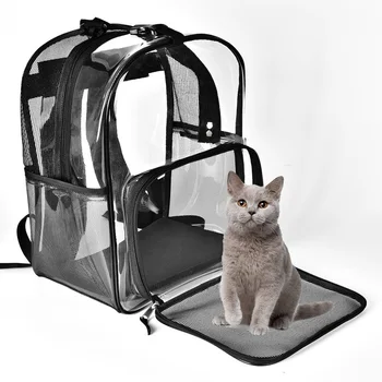 

Pet Cat Dog Carrier Backpack Breathable Mesh Outdoor Travel Transparent Cat Space Bag Shoulder Bags For kitten Pet Supplies