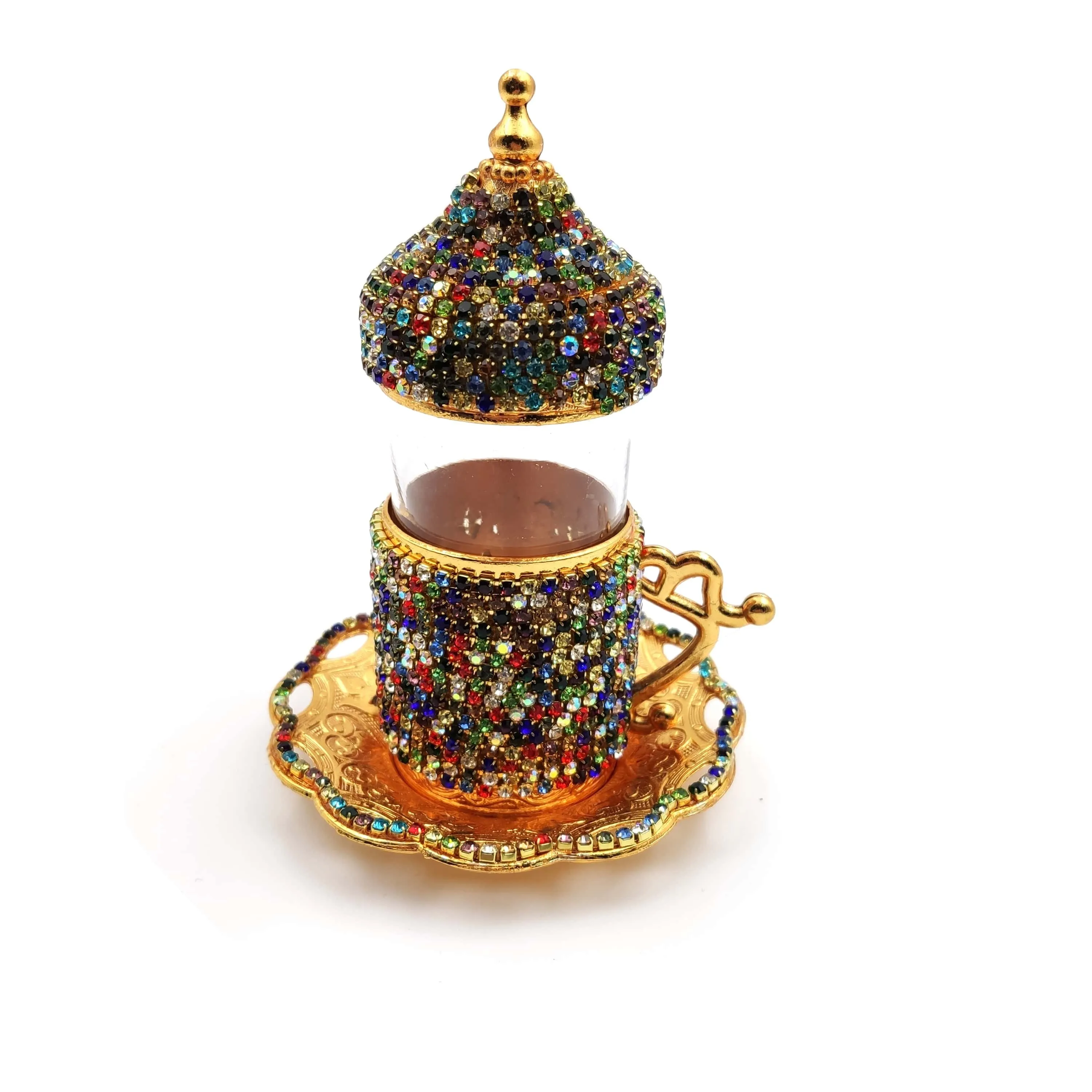 Ручная работа Аутентичные чашки для турецкого кофе и блюдца Swarovski Сервировочный