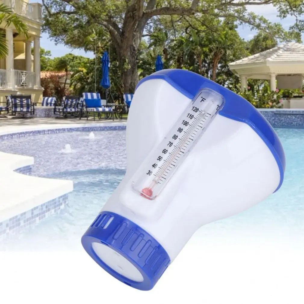 Atie Poolsupplytown Floating Mini Small Chlorine And Bromine Tabs Dispenser With Built-in Floating Thermometer For Pool