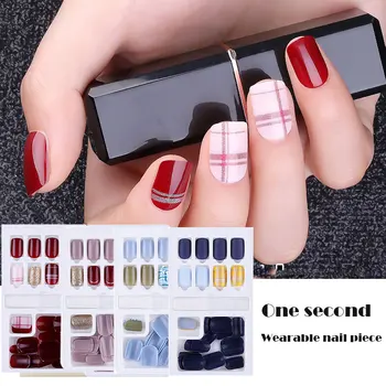 

Hot 30pcs/box Reusable False Nail Sticker Wearable Detachable False Nail Waterproof Nail Tip t6