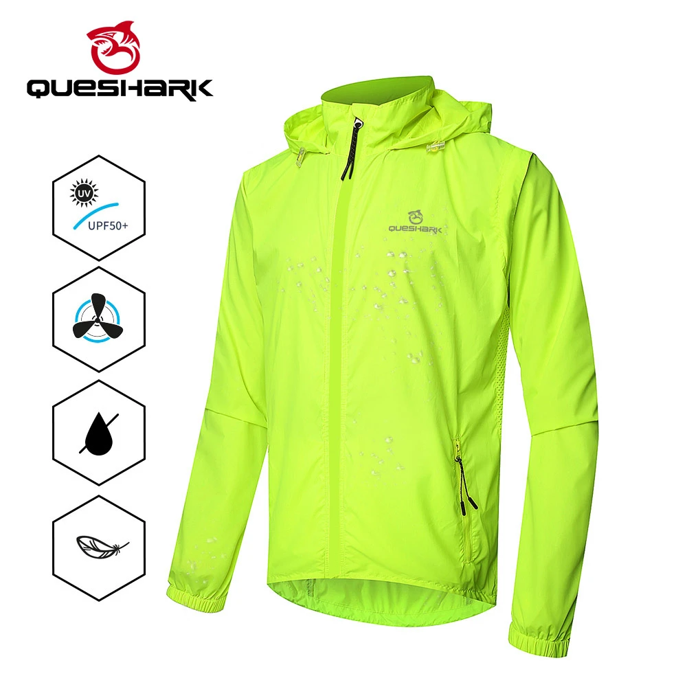 Queshark Men Windproof Waterproof Reflective Cycling Jacket Mtb Bicycle